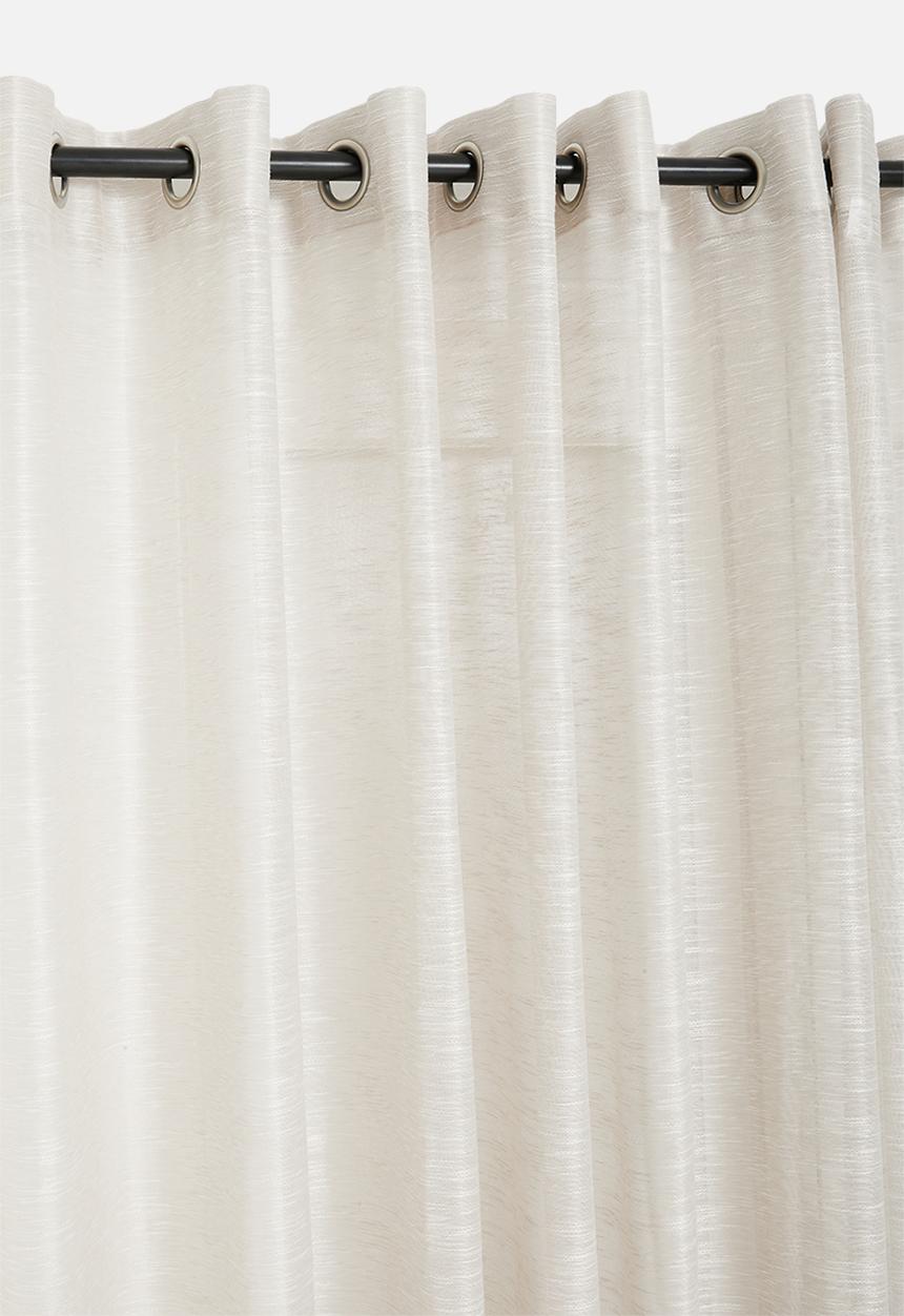 Sixth Floor - Turin Textured Sheer Eyelet Curtain - Neutral