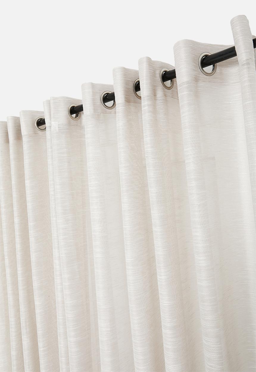 Sixth Floor - Turin Textured Sheer Eyelet Curtain - Neutral