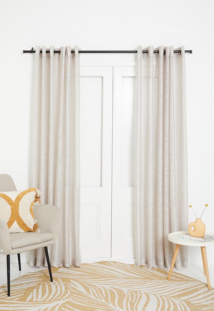 Sixth Floor - Turin Textured Sheer Eyelet Curtain - Neutral