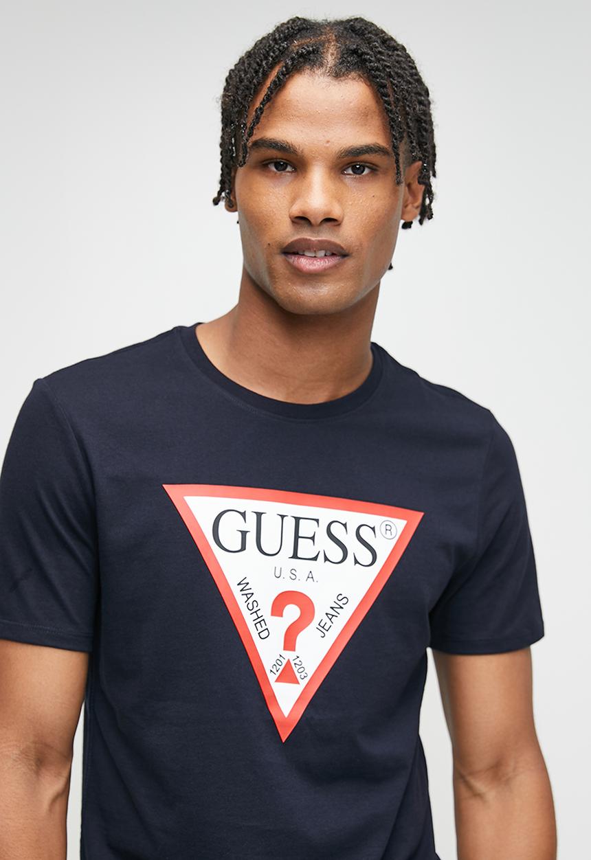 GUESS - Cn short sleeve original logo tee - smart blue