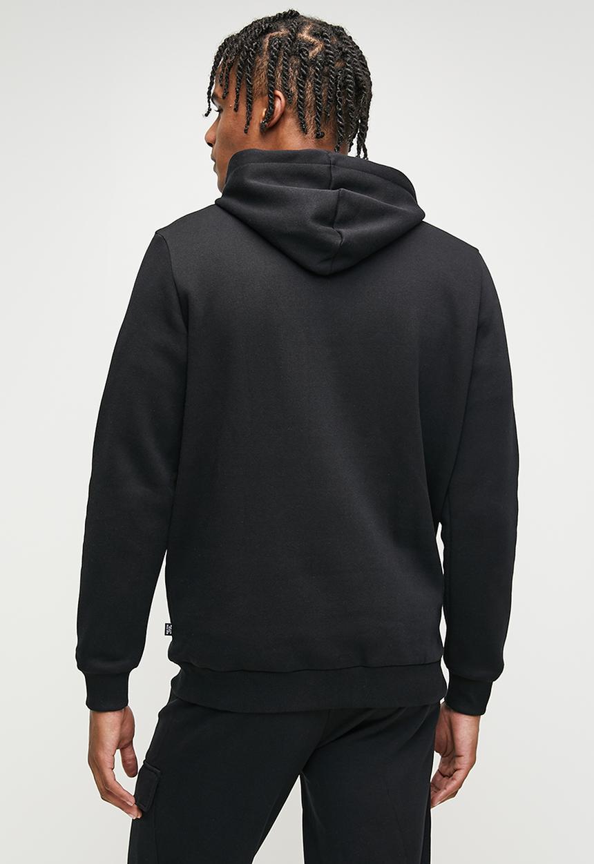 PUMA - Ess+ 2 col big logo hoodie fl - puma black - lime sheen