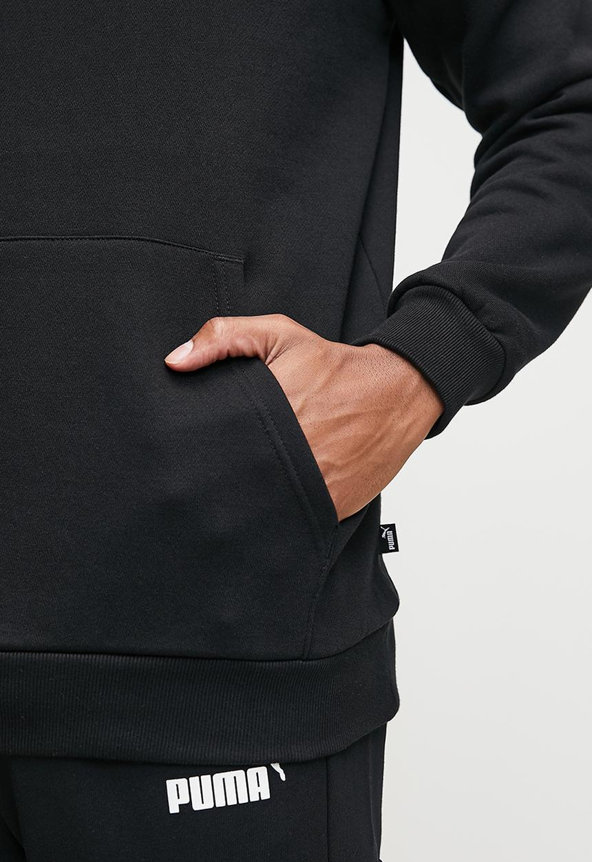 PUMA - Ess+ 2 col big logo hoodie fl - puma black - lime sheen