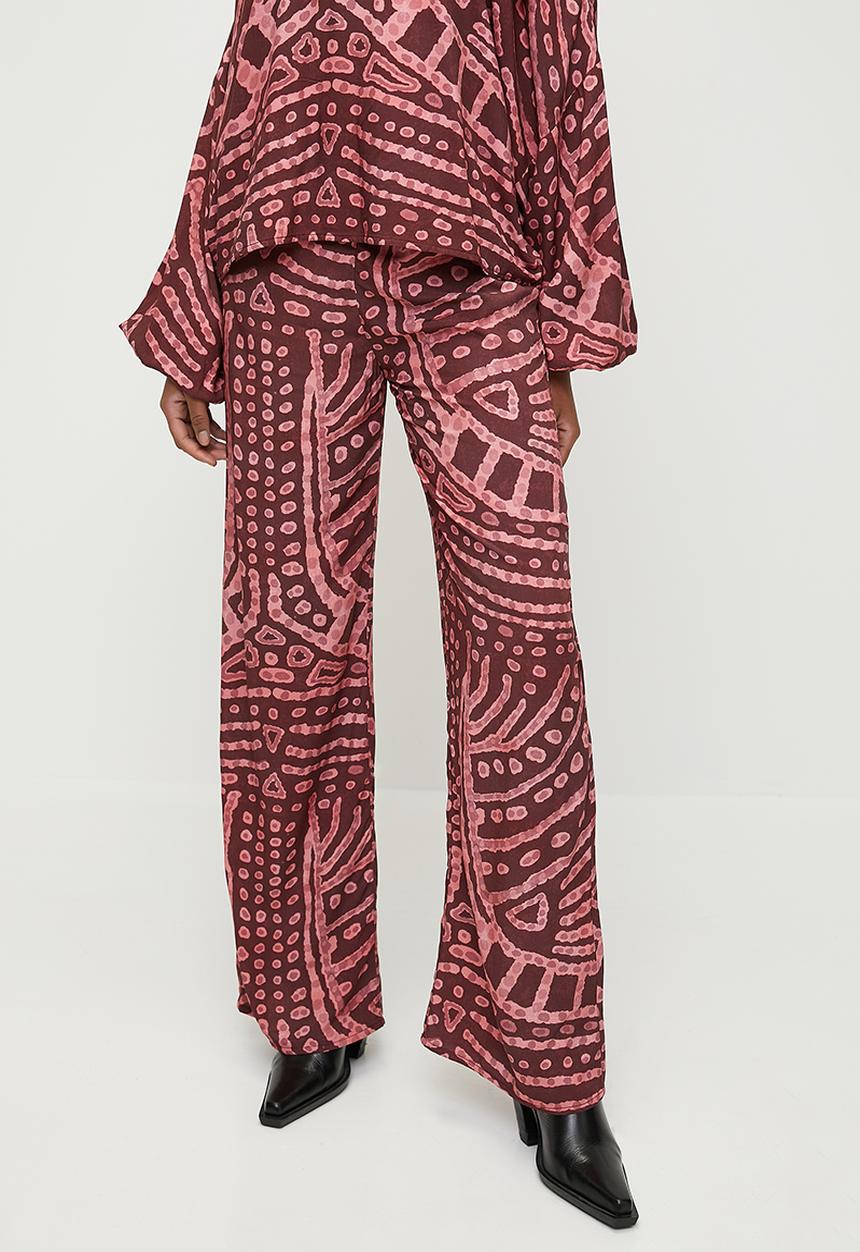 Superbalist - Co Ord Printed Wide Leg Pants - ink stamp print