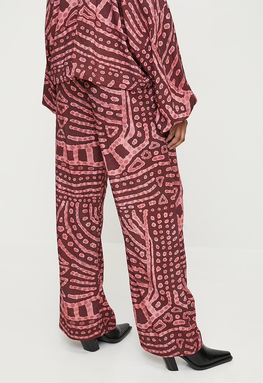 Superbalist - Co Ord Printed Wide Leg Pants - ink stamp print