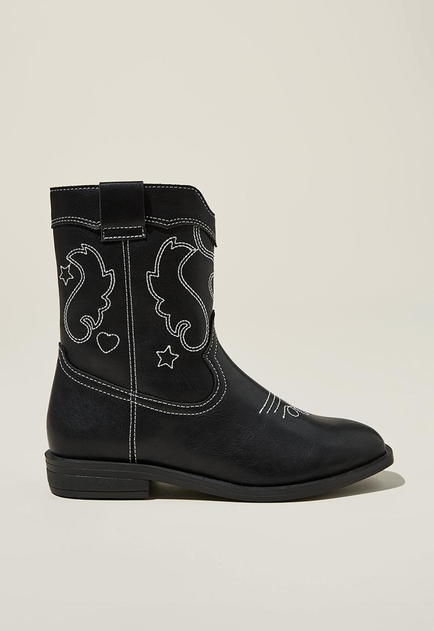 Cotton On - Montana western boot - black