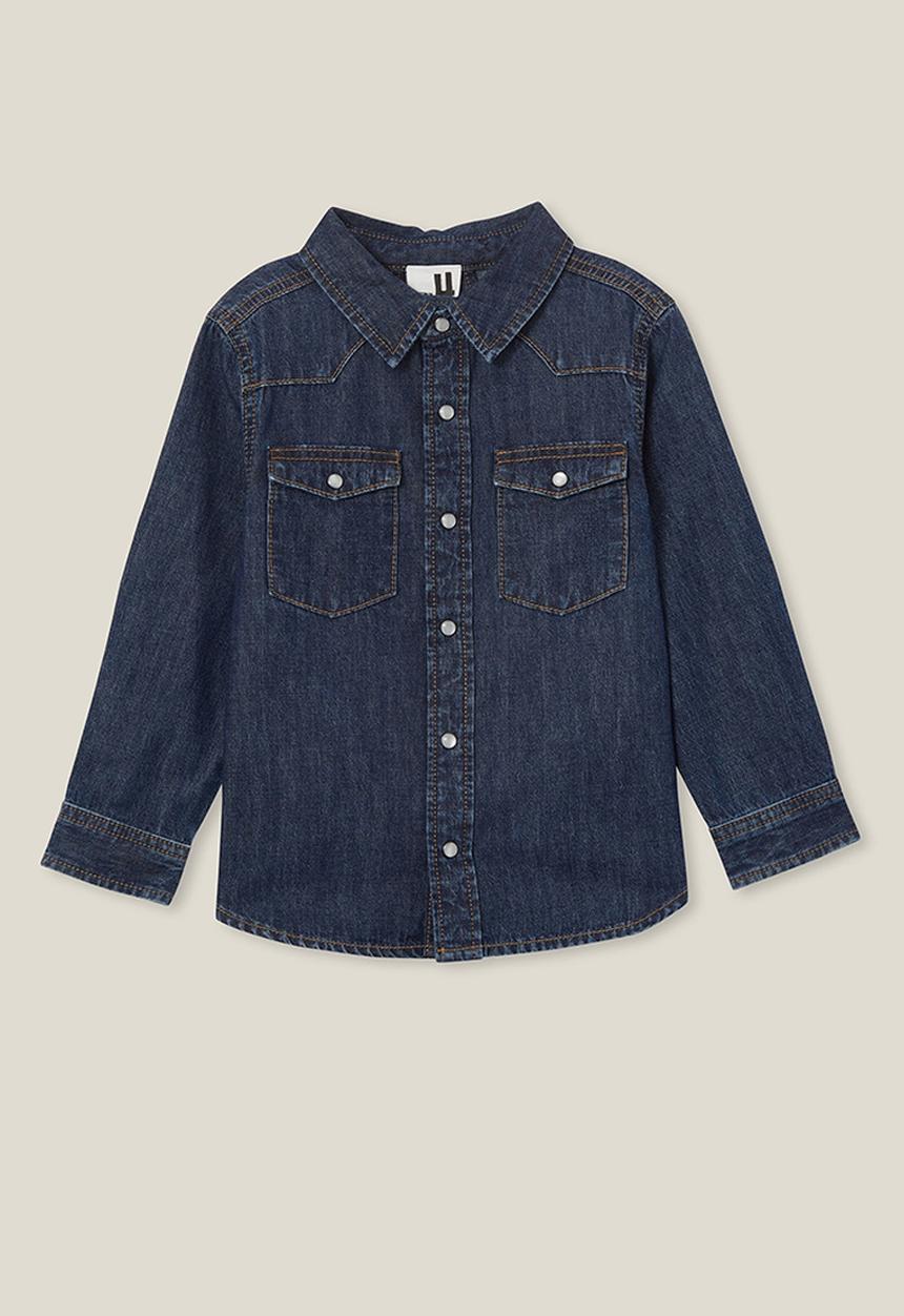 Cotton On - Rugged western long sleeve shirt - sorrento dark blue