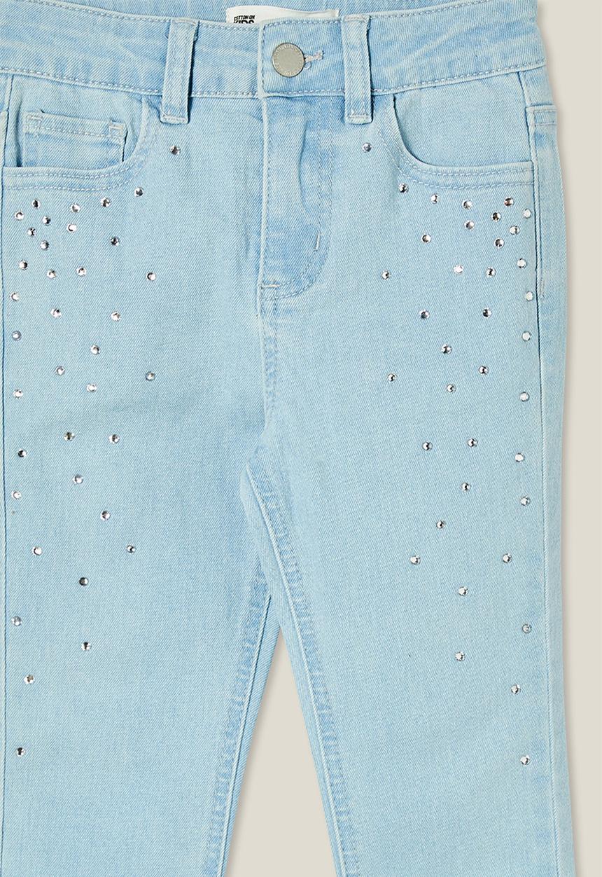 Cotton On - Robbey jean - bleach wash/diamontes