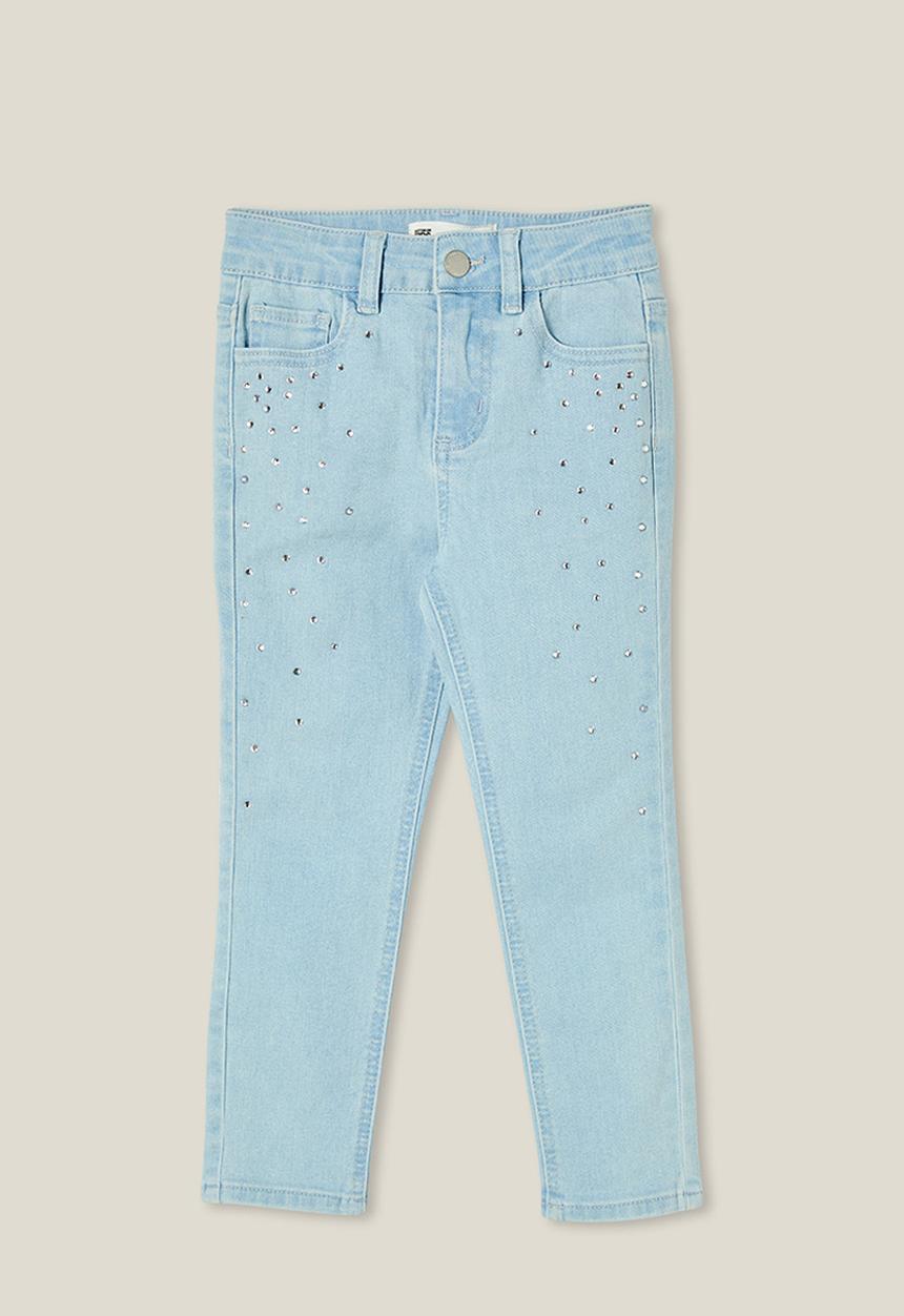 Cotton On - Robbey jean - bleach wash/diamontes