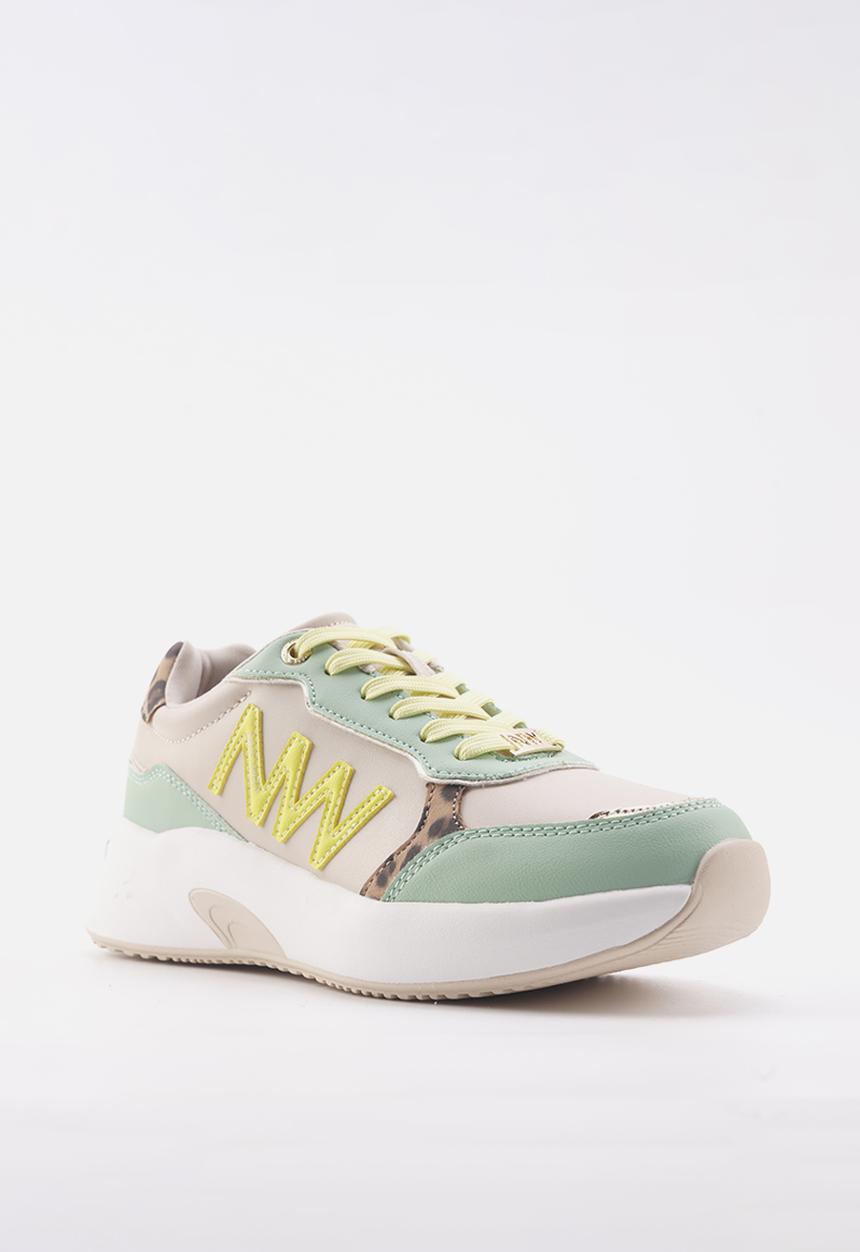 Nine West - Relove logo lace up sneaker - green