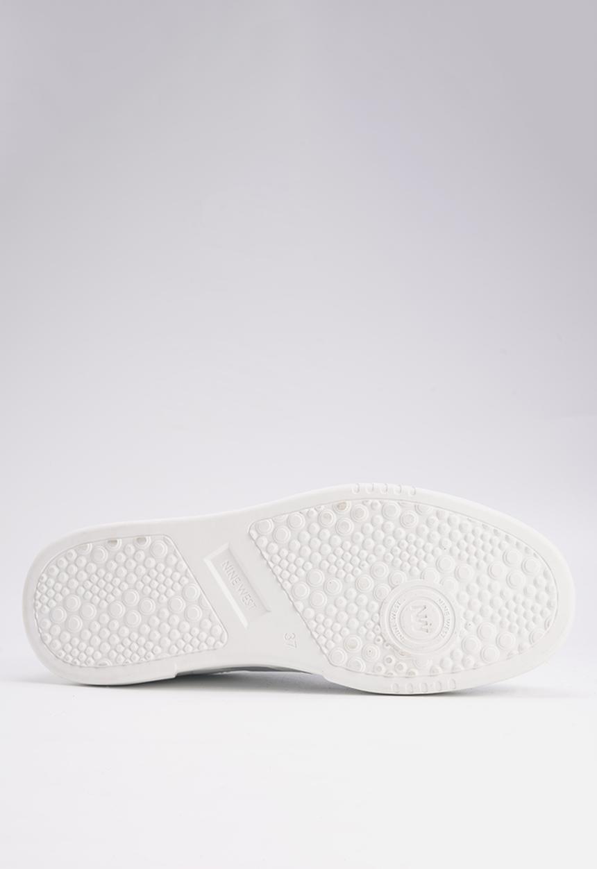 Nine West - Sala lace up sneaker - silver & white