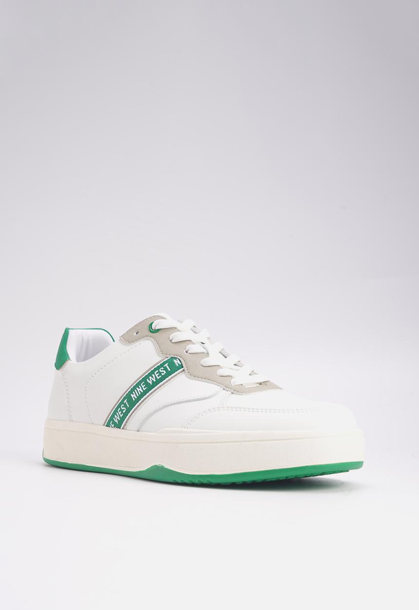 Nine West - Sala lace up sneaker - white & green