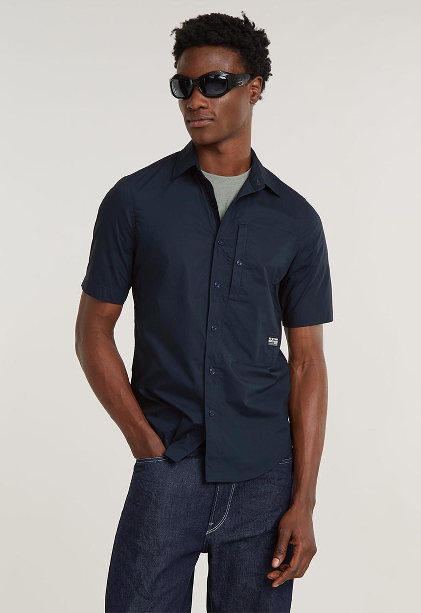 G-STAR - G4a slim shirt short sleeve manor poplin - salute