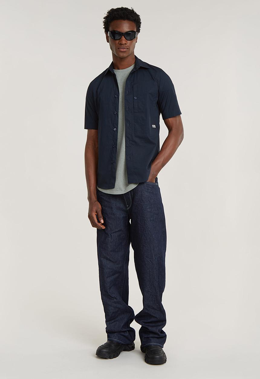 G-STAR - G4a slim shirt short sleeve manor poplin - salute
