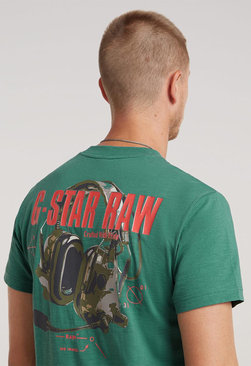 G-STAR - Headphones back gr r t compact slub jersey o - blue spruce