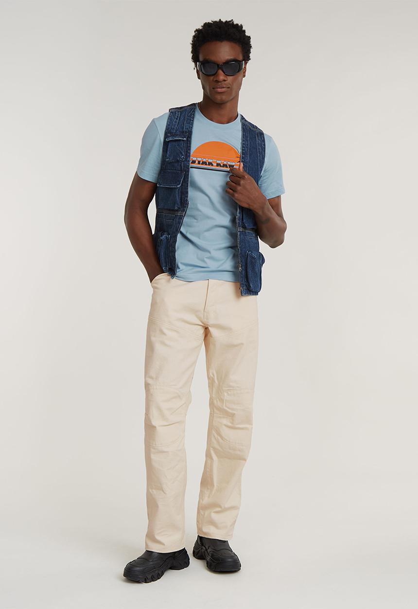 G-STAR - Sunrise slim r t compact jersey o - faze blue