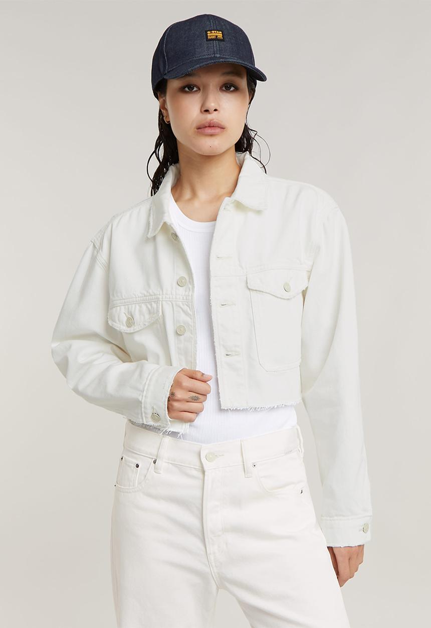 G-STAR - Cropped wander jacket destroyed wmn - lt chalk gd destroyed