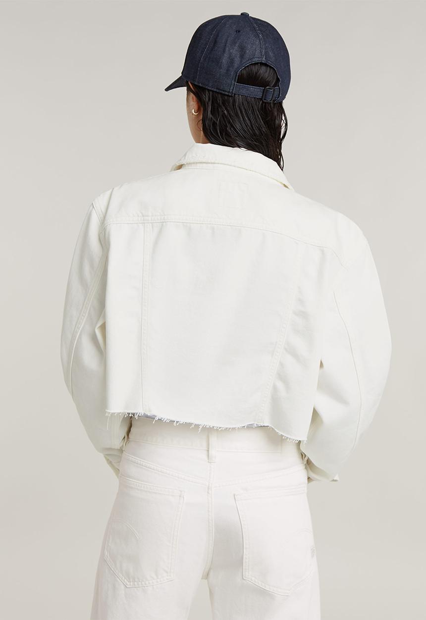 G-STAR - Cropped wander jacket destroyed wmn - lt chalk gd destroyed