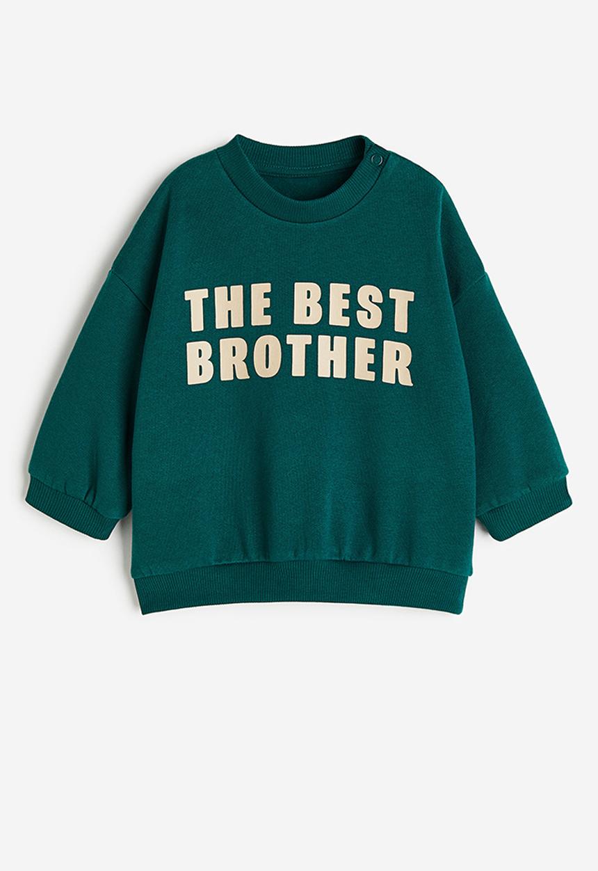 H&M - Cotton sweatshirt - dark green/brother