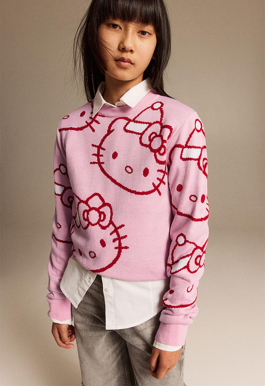 H&M - Jacquard-knit jumper - pink hello kitty 