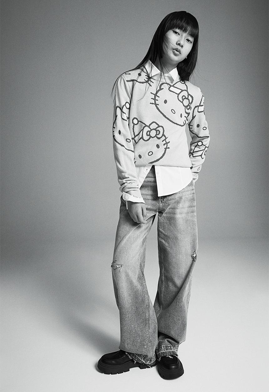 H&M - Jacquard-knit jumper - pink hello kitty 