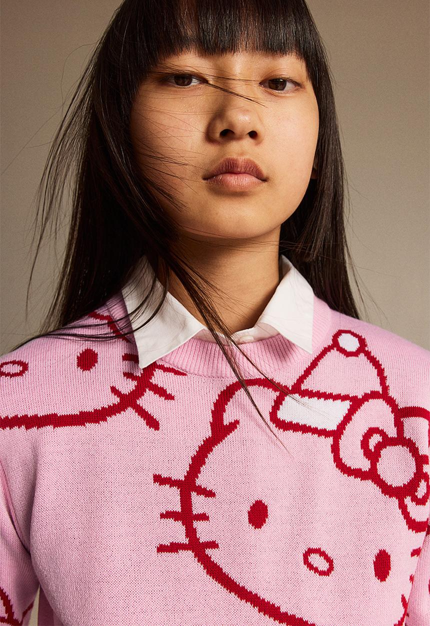 H&M - Jacquard-knit jumper - pink hello kitty 