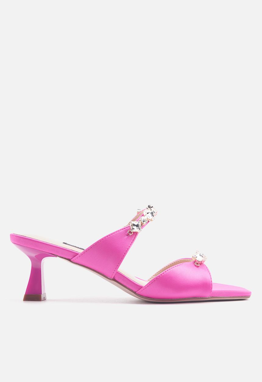 Nine West - Granile slip on satin heel - fushia