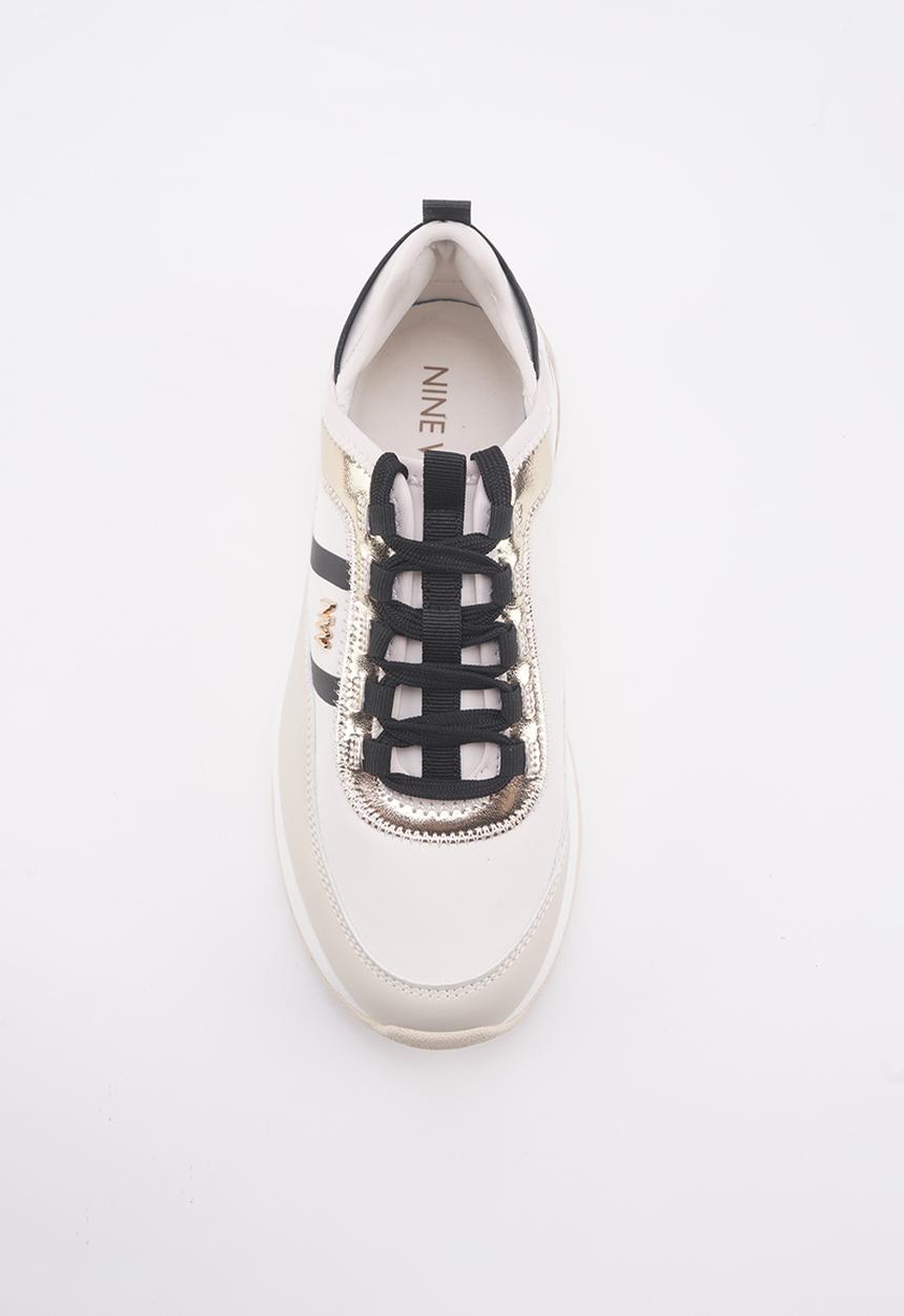 Nine West - Jashua elastic tie up sneaker - beige