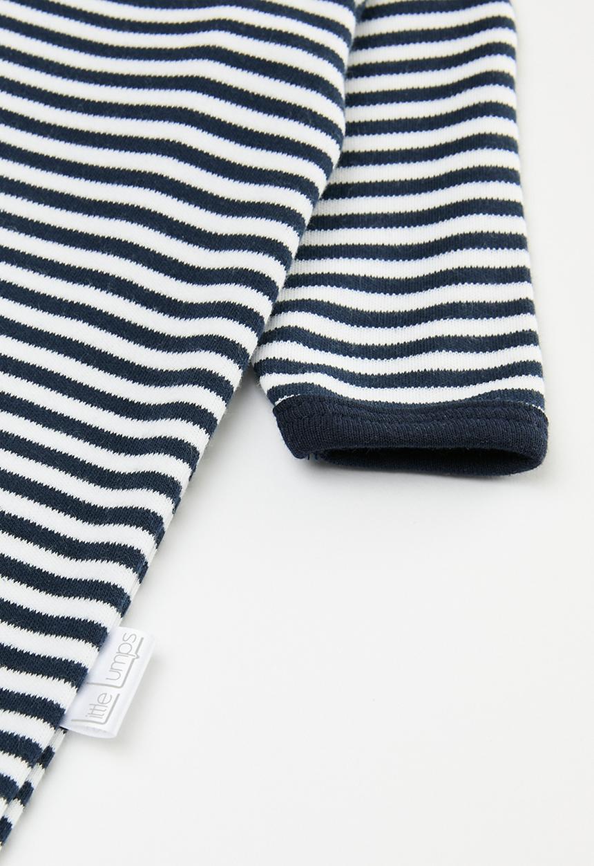 Little Lumps - Envelope long sleeve babygrow - navy & white