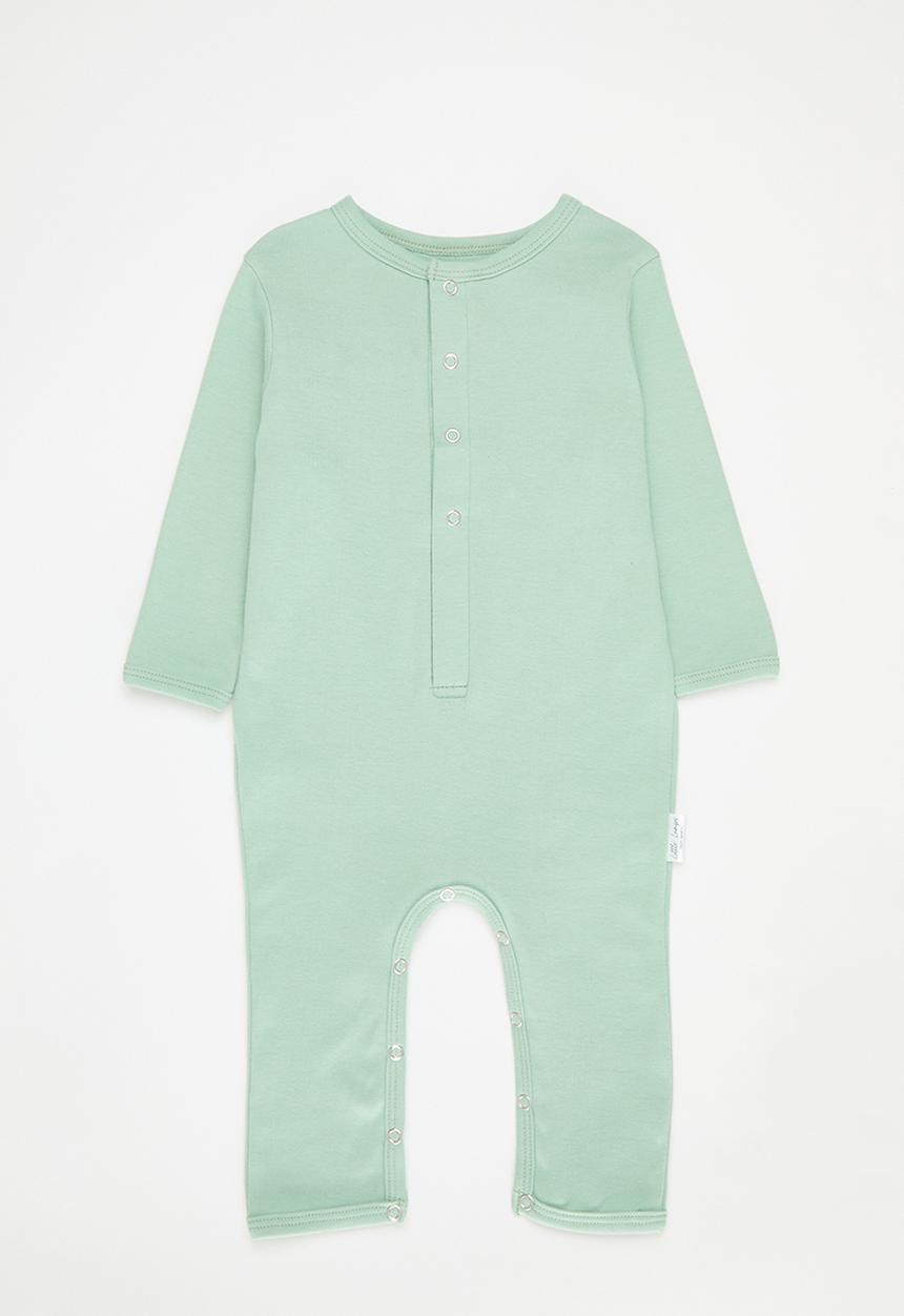 Little Lumps - Tab footless babygrow - sage