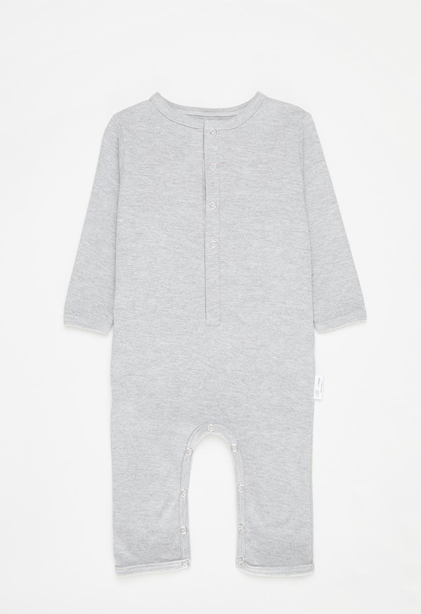 Little Lumps - Tab footless babygrow - grey