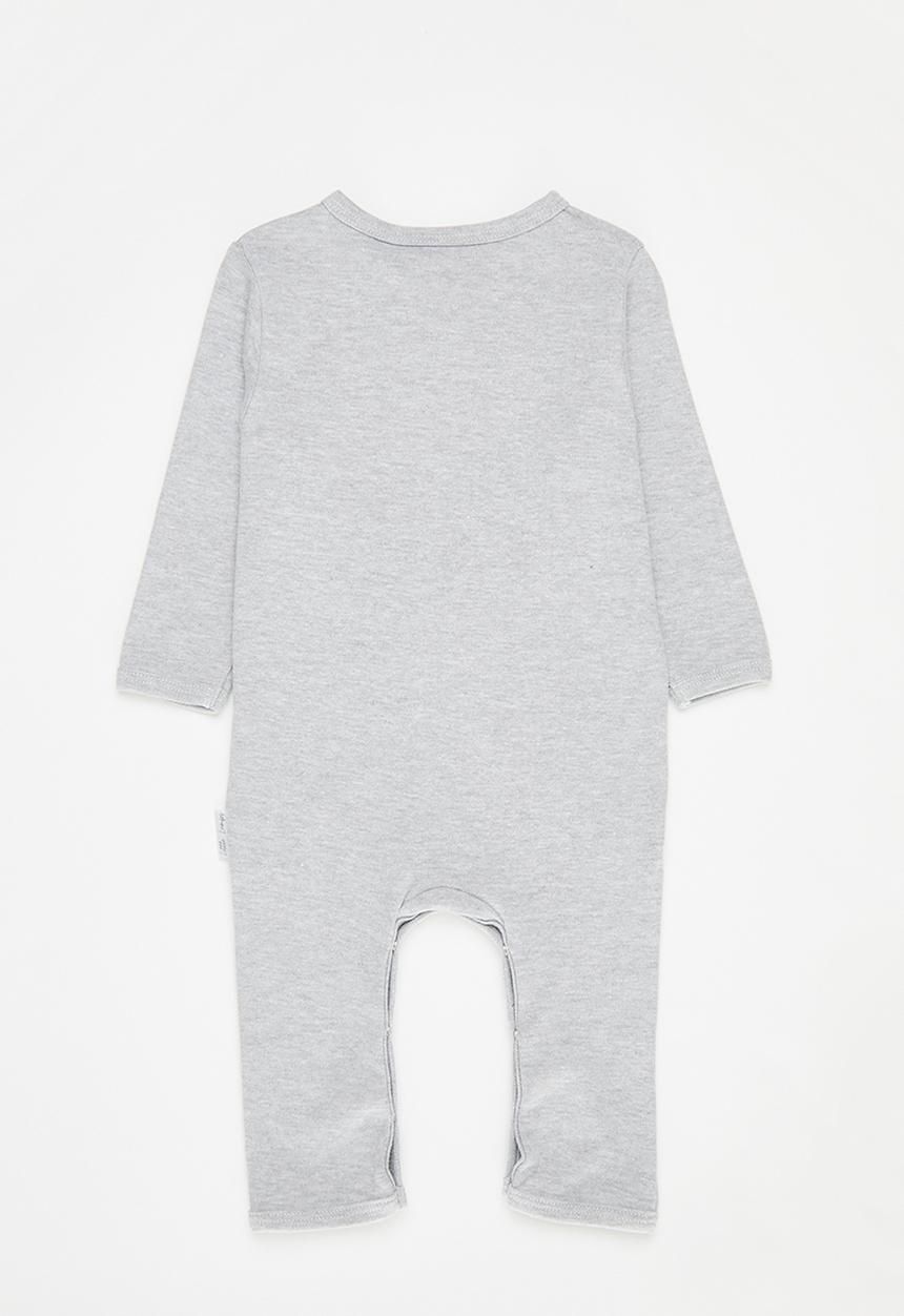 Little Lumps - Tab footless babygrow - grey