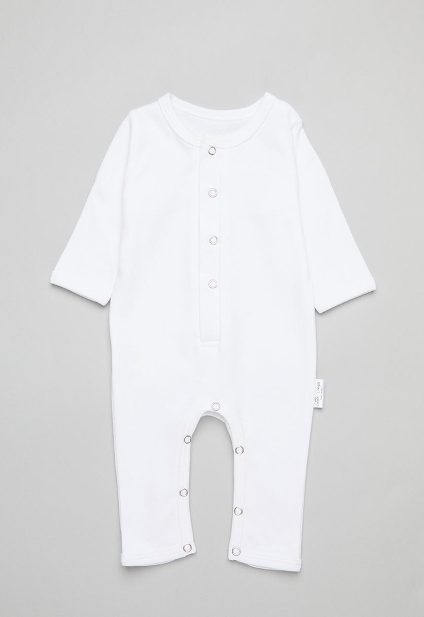 Little Lumps - Tab footless babygrow - white
