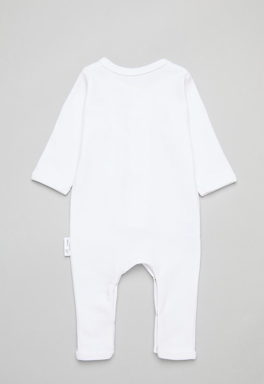 Little Lumps - Tab footless babygrow - white