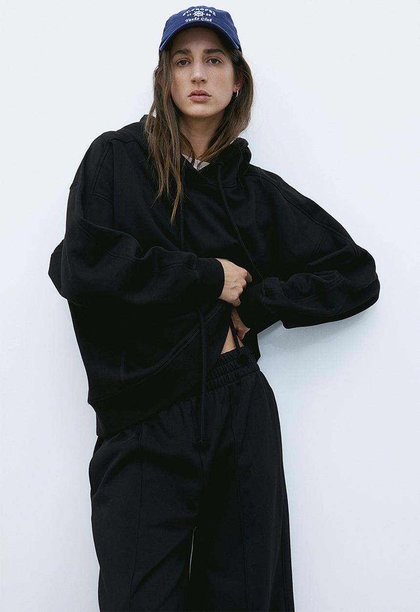 H&M - Oversized cotton hoodie - black