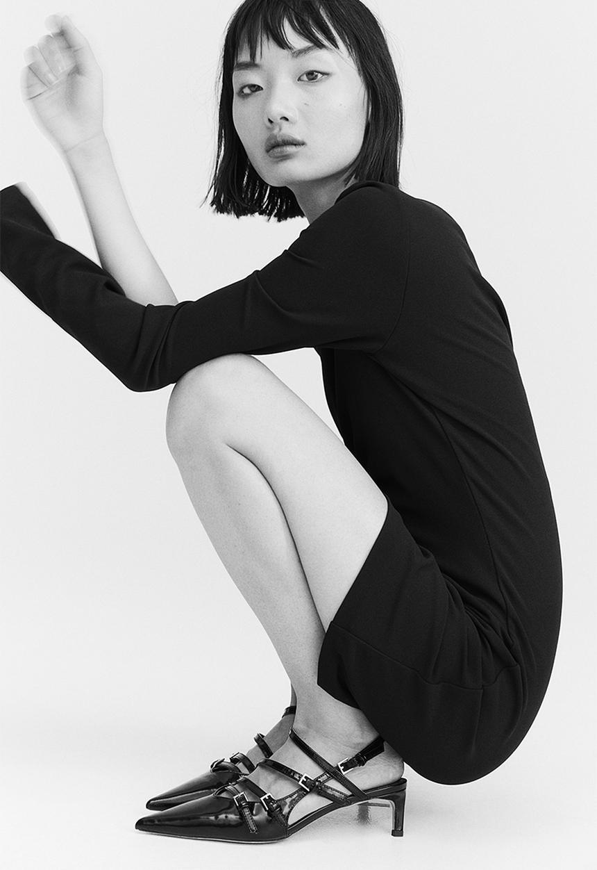 H&M - One-shoulder bodycon dress - black