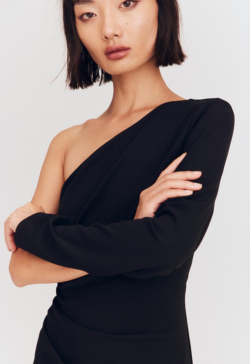 H&M - One-shoulder bodycon dress - black