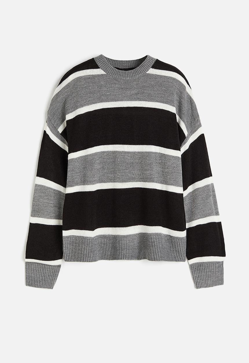 H&M - Jacquard-knit jumper - grey & black 