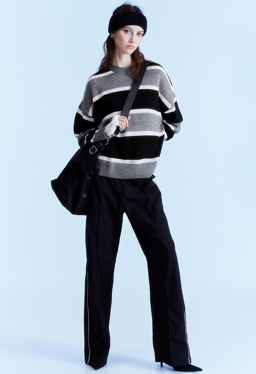 H&M - Jacquard-knit jumper - grey & black 