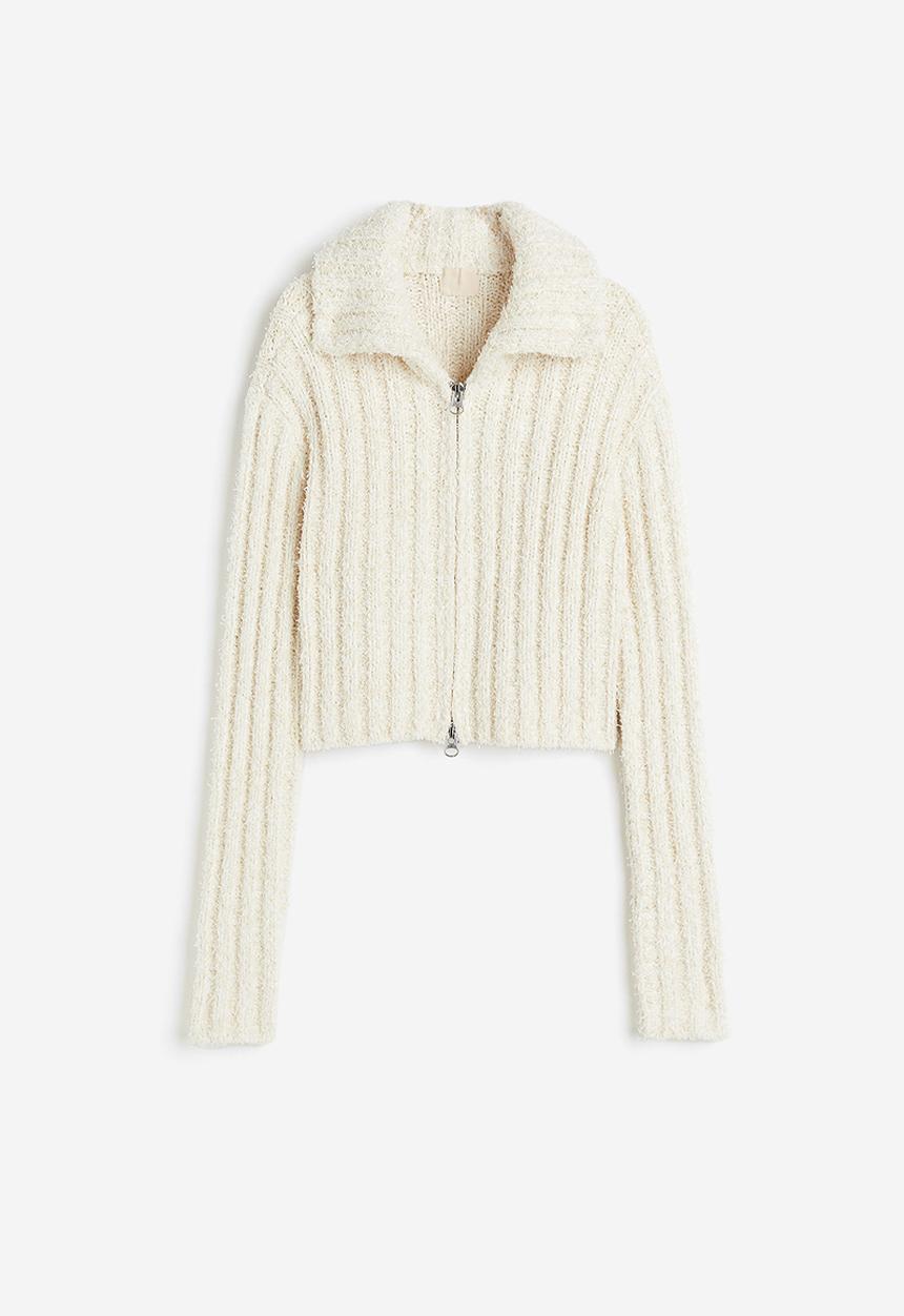 H&M - Zip-through cardigan - cream 
