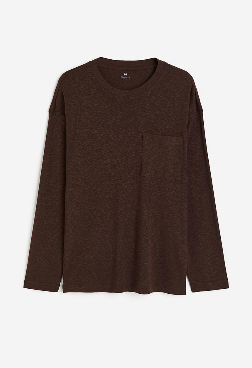 H&M - Loose fit jersey top - brown