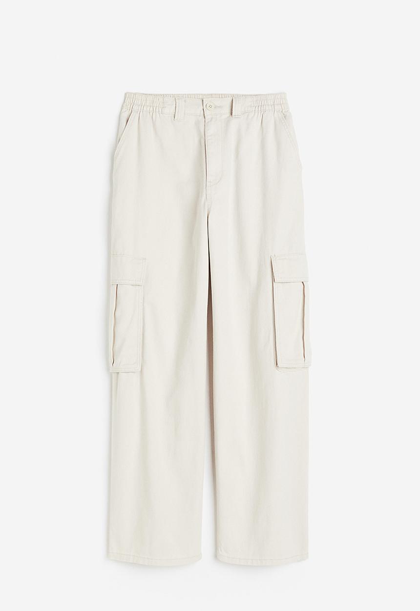 H&M - Twill cargo trousers - light beige