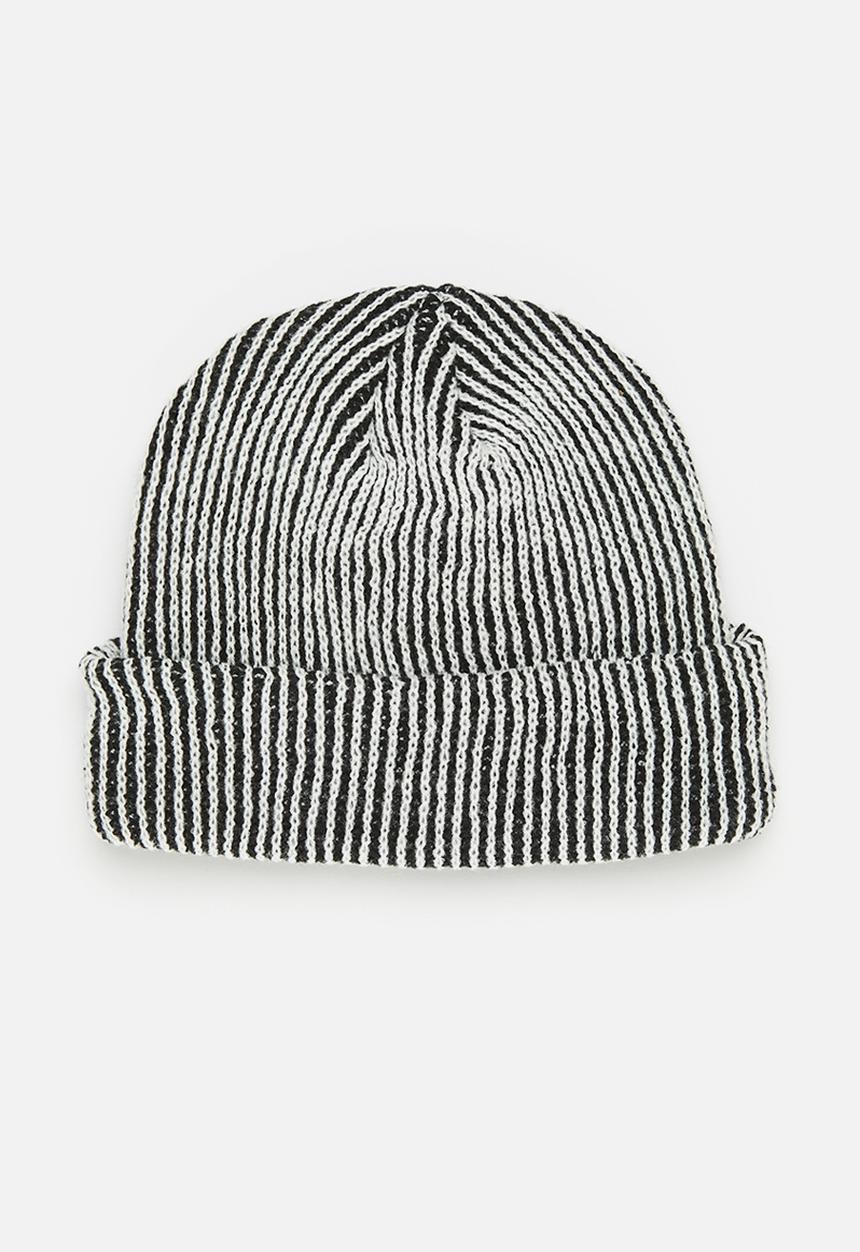 Superbalist - Rocco rib knit beanie - black & white