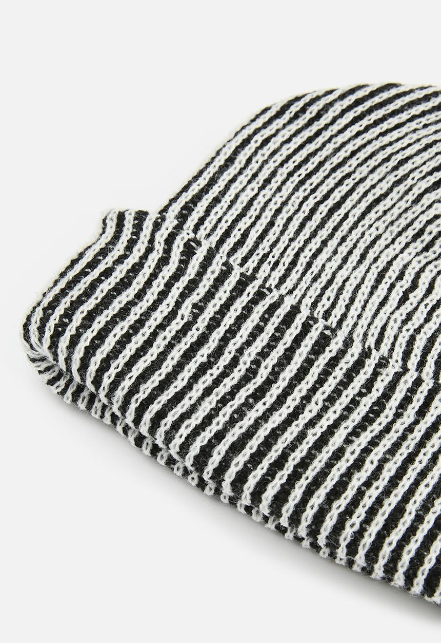 Superbalist - Rocco rib knit beanie - black & white
