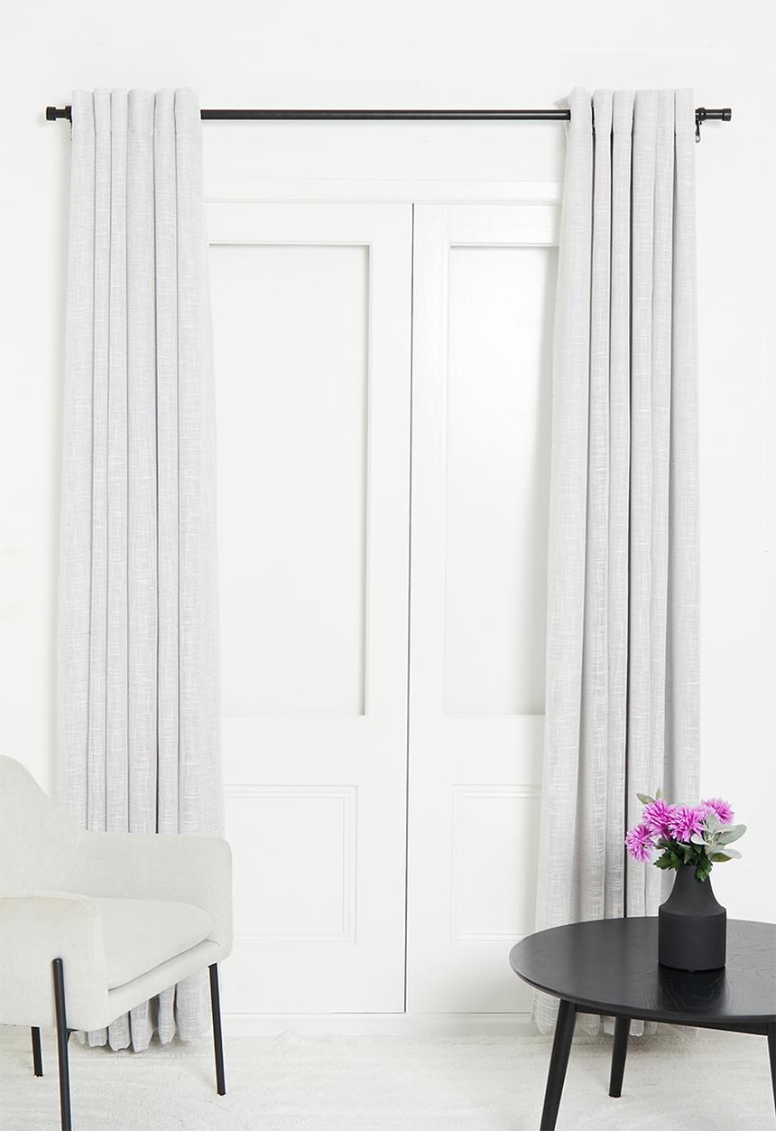 Sixth Floor - Horizon Slub Lined Eyelet Curtain - Grey