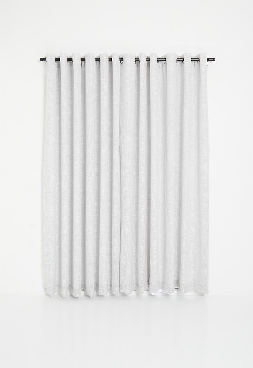 Sixth Floor - Horizon Slub Lined Eyelet Curtain - Grey