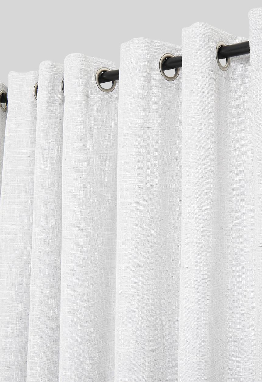 Sixth Floor - Horizon Slub Lined Eyelet Curtain - Grey