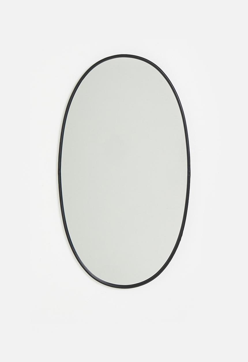 Sixth Floor - Oval Framed Mirror - Black 