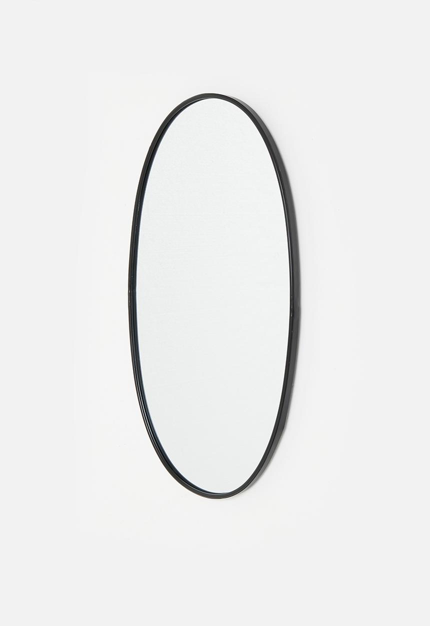 Sixth Floor - Oval Framed Mirror - Black 