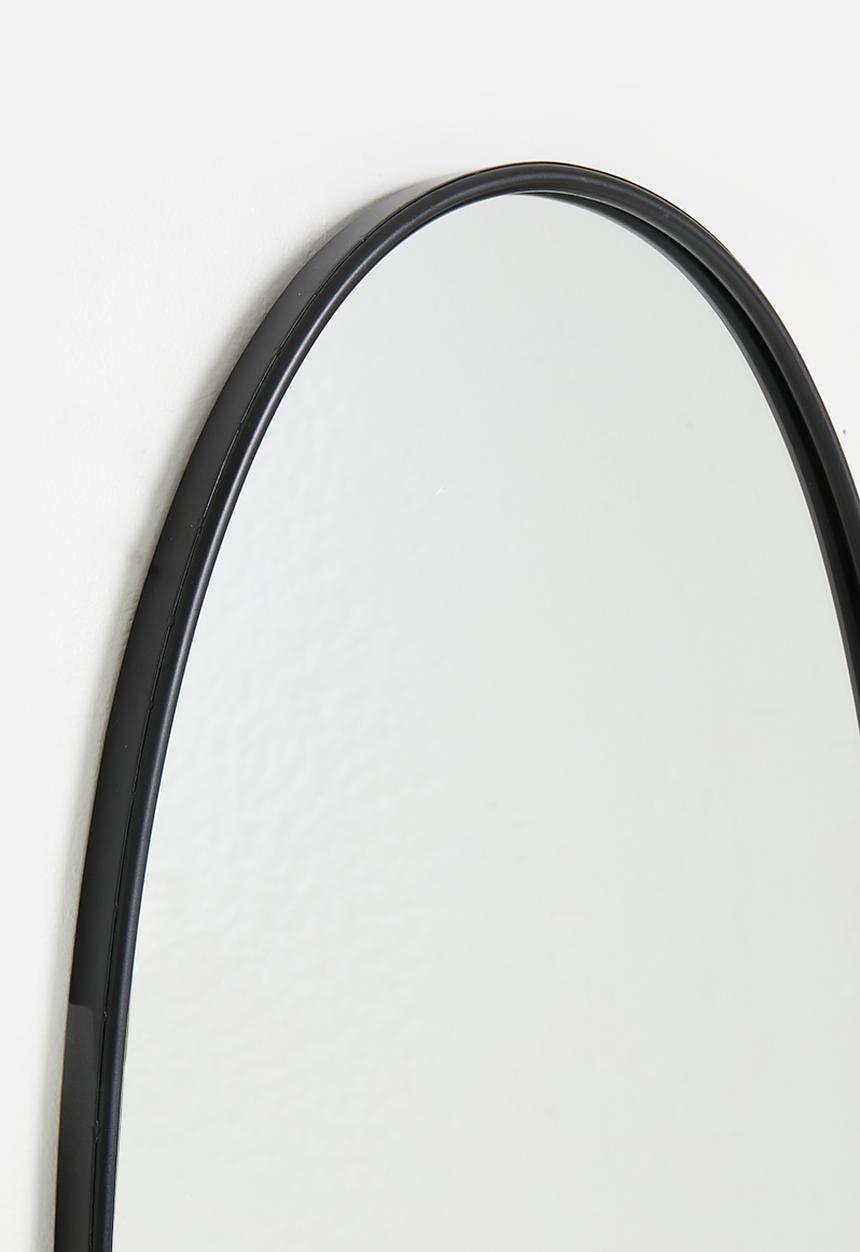 Sixth Floor - Oval Framed Mirror - Black 