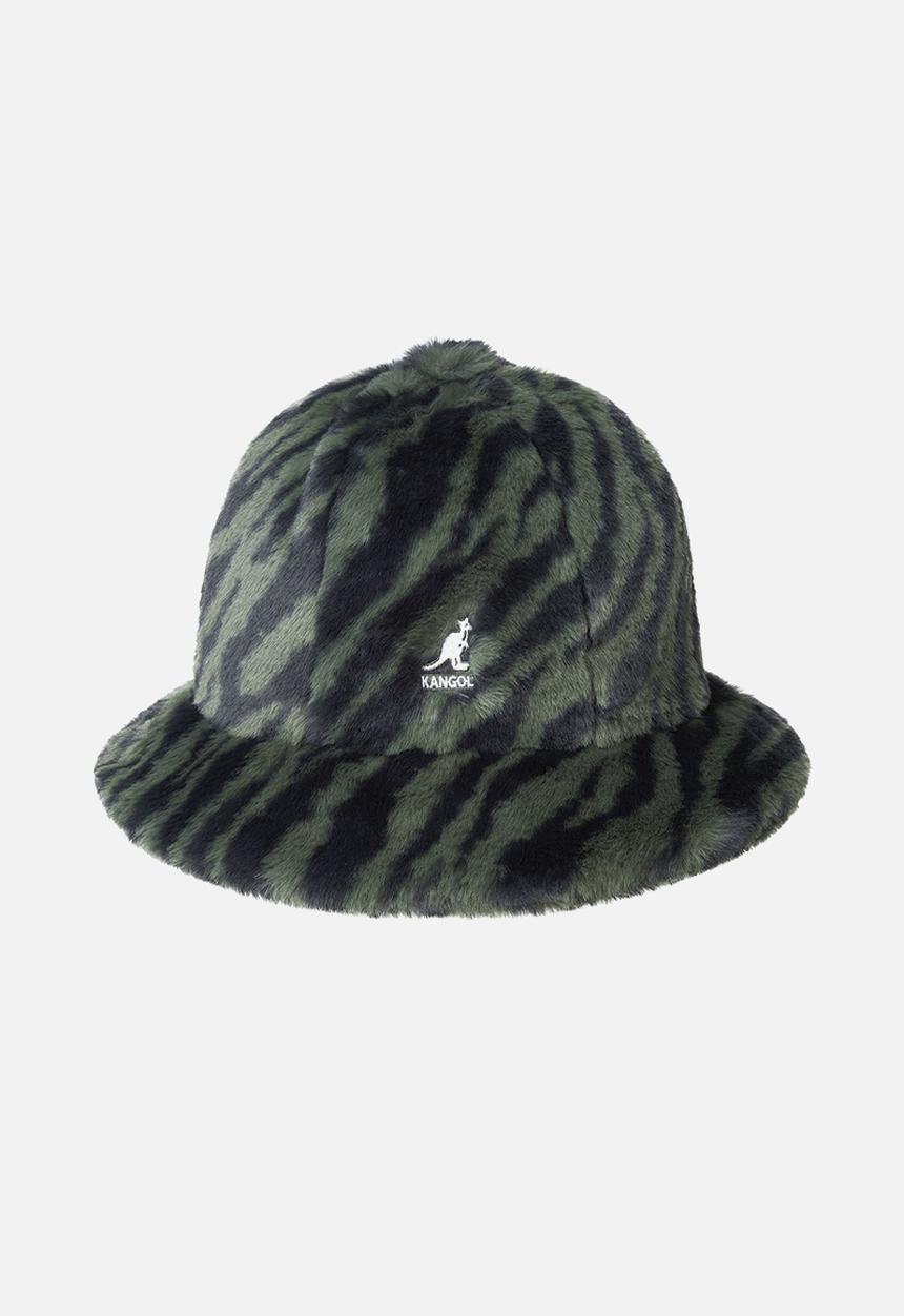 Kangol Headwear Originals - Faux fur casual bucket - olive zebra